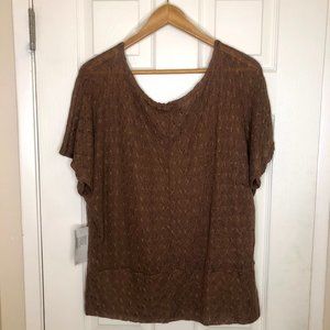 Bubble B - Tan Light Knit Draped Top - NWT